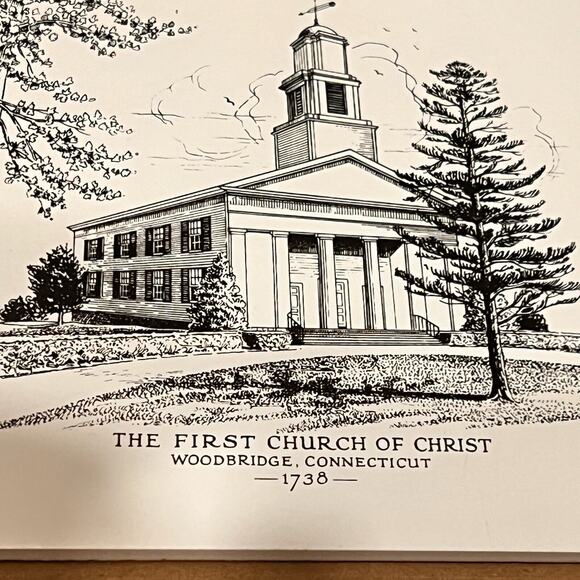 The First Church Of Christ Woodbridge, Connecticut 1738 trivet ceramic tile - Picture 3 of 10